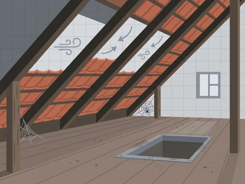 Exemple de combles non isolés avant travaux